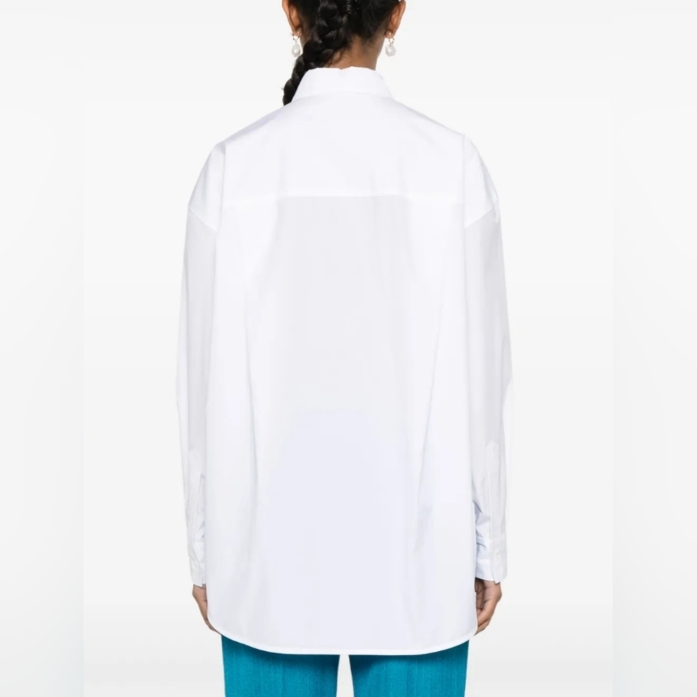 Maje oversized poplin shirt Classic White Men's Shirt - Picture 4 of 7